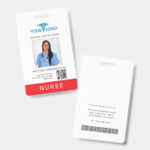 Modernes Geschäftslogo QR-Code Krankenschwester Fo Ausweis (Vorder- & Rückseite)