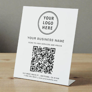 Modernes Geschäftslogo QR-Code Sockelschild