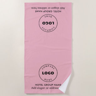 Modernes Geschäftslogo und Hotelname Pink Strandtuch