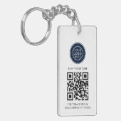 Modernes Geschäftslogo und minimalistischer QR-Cod Schlüsselanhänger (Vorderseite links)