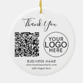 Modernes Geschäftslogo und QR-Code-Script Danke Keramik Ornament (Hinten)