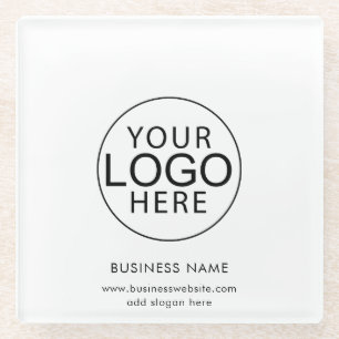 Modernes Geschäftslogo und Website Glasuntersetzer