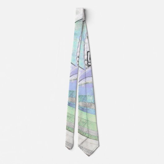 Modernes Geschäftsmodell Abstraktes blaues Grün Krawatte (Rückseite)