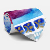 Modernes Geschäftsmodell Abstraktes blaues rosa ge Krawatte (Gerollt)