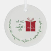 Modernes Geschenk der Liebe für Weihnachtsfeiern Ornament Aus Glas (Rückseite)