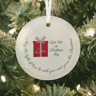 Modernes Geschenk der Liebe für Weihnachtsfeiern Ornament Aus Glas