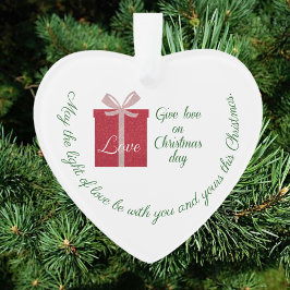 Modernes Geschenk der Liebe zu Weihnachten Ornament