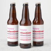 Modernes Geschenk des Happy Valentines Bierflaschenetikett (Flaschen)
