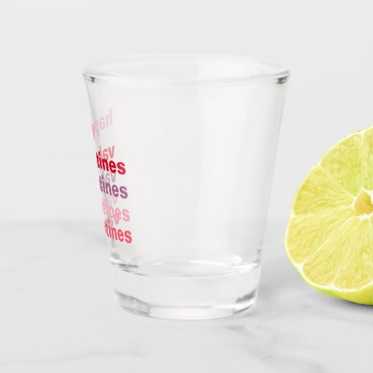 Modernes Geschenk des Happy Valentines Schnapsglas (Rechts)