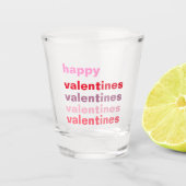 Modernes Geschenk des Happy Valentines Schnapsglas (Vorderseite)