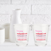 Modernes Geschenk des Happy Valentines Schnapsglas