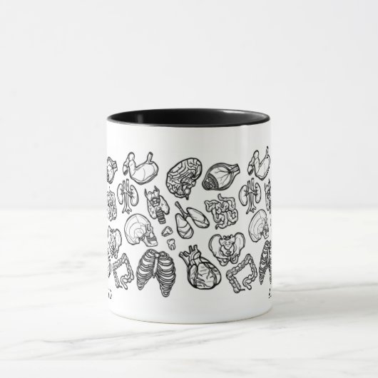 Modernes Geschenk des menschlichen Anatomie-Sketch Tasse (Zentrum)