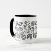 Modernes Geschenk des menschlichen Anatomie-Sketch Tasse (Vorderseite Links)