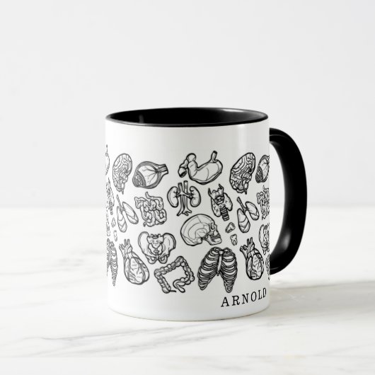 Modernes Geschenk des menschlichen Anatomie-Sketch Tasse (VorderseiteRechts)