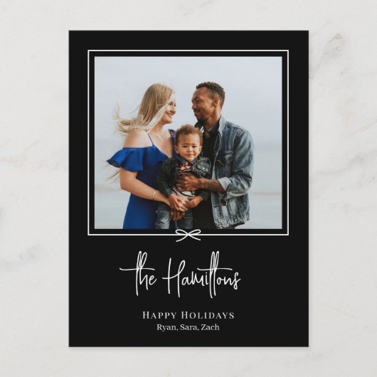 Modernes Geschenk Foto Urlaub Postkarte Weihnachts (Vorderseite)