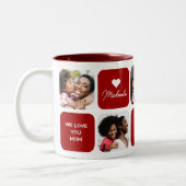 Modernes Geschenk für 5-Foto-5-Message-Mama Zweifarbige Tasse (Links)