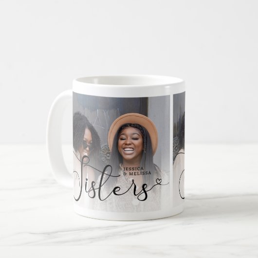 Modernes Geschenk für das Script-Foto Kaffeetasse (Vorderseite Links)