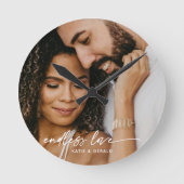 Modernes Geschenk für endlose Liebe Personalisiert Runde Wanduhr (Vorderseite)
