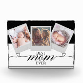 Modernes Geschenk für Mama Script Herzfoto Collage Fotoblock (Vorderseite)