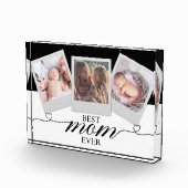 Modernes Geschenk für Mama Script Herzfoto Collage Fotoblock (Rechts)