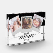 Modernes Geschenk für Mama Script Herzfoto Collage Fotoblock (Links)
