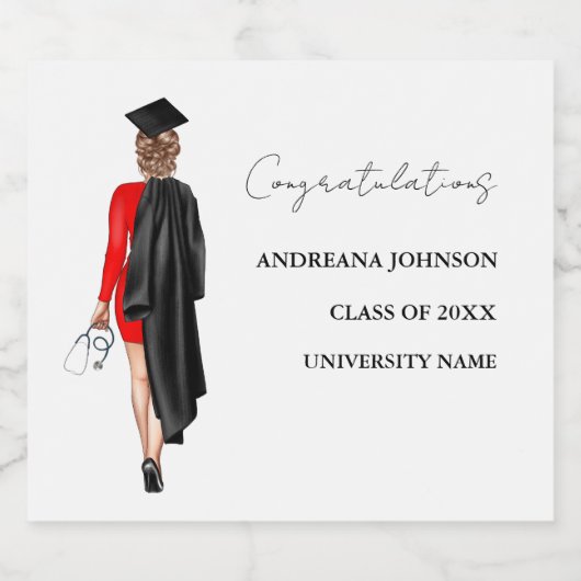 Modernes Geschenk für Minimalistische Abschlüsse Schaumweinetikett (Einzelnes Label)