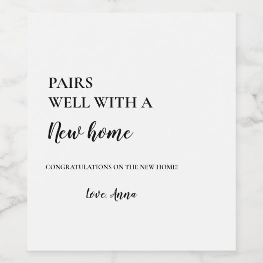 Modernes Geschenk für Minimalistische Party Weinetikett (Einzelnes Label)