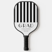 Modernes Geschenk für Schwarz-weiße Abschlüsse Pickleball Schläger (Vorderseite)