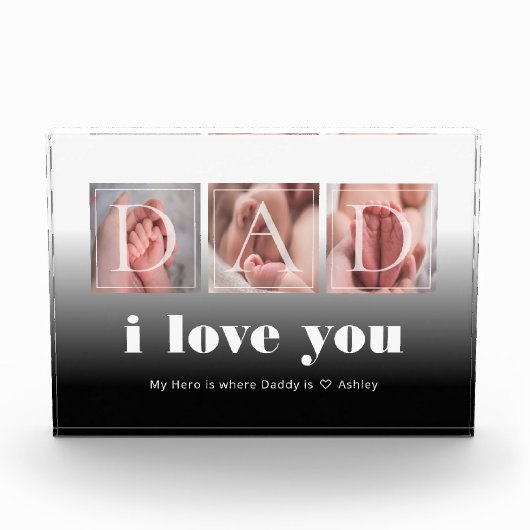 Modernes Geschenk für Vater Foto Block (Vorderseite)