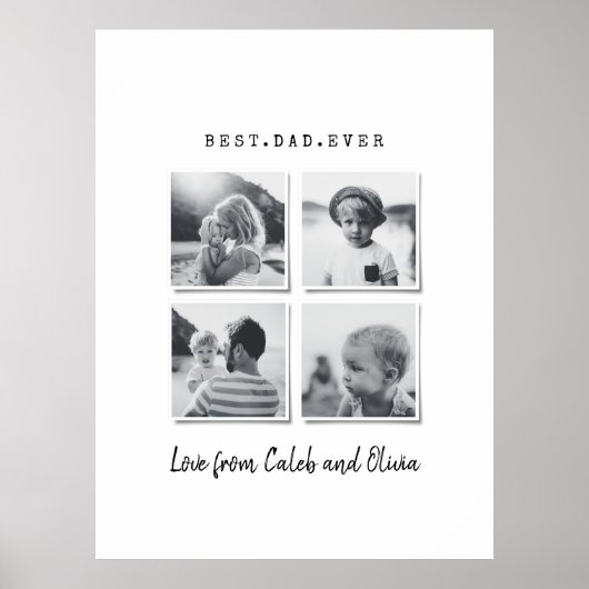 Modernes Geschenk mit mehreren Fotos elegant Schwa Poster (Vorne)