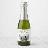 Modernes Geschenk von White Wedding Officers mit F Schaumweinetikett (Vorderseite)