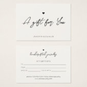 Modernes Geschenkgutschein für ein minimales Herz (Vorne & Hinten)