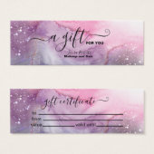Modernes Geschenkgutschein für Rosa Gold (Vorne & Hinten)