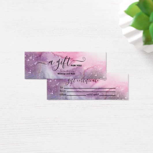 Modernes Geschenkgutschein für Rosa Gold (Schreibtisch)