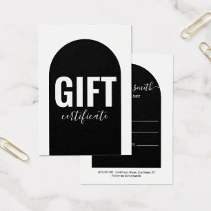 Modernes Geschenkgutschein für Schwarz-Weiß-Bogeng