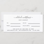 Modernes Geschenkgutschein für Schwarze Elegante H (Rückseite)