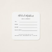 Modernes Geschenkgutschein für Schwarze Elegante H (Rückseite)