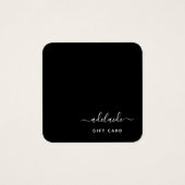 Modernes Geschenkgutschein für Schwarze Elegante H (Vorderseite)