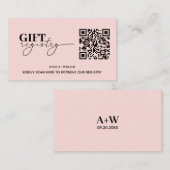 Modernes Geschenkregister | Hochzeitregister QR-Co Begleitkarte (Vorne/Hinten)