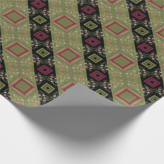 Modernes Geschenkstück mit Blumen Geschenkpapier (Ecke)