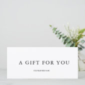 Modernes Geschenkzertifikat (Stehend Vorderseite)