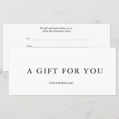 Modernes Geschenkzertifikat (Vorne/Hinten)