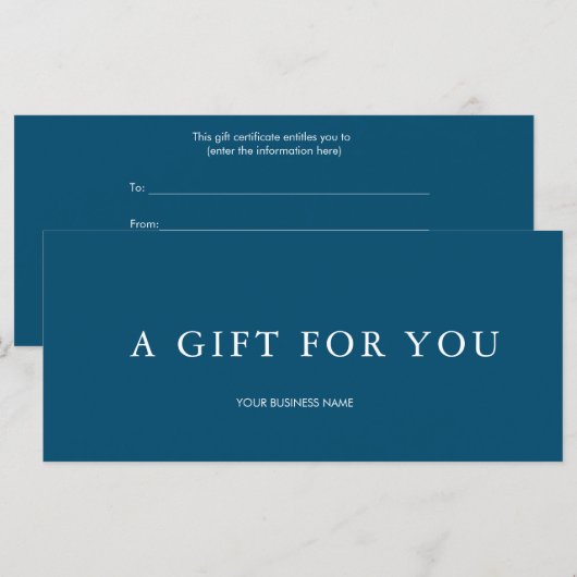 Modernes Geschenkzertifikat (Vorne/Hinten)