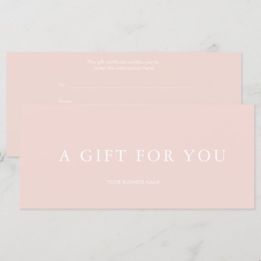 Modernes Geschenkzertifikat (Vorne/Hinten)