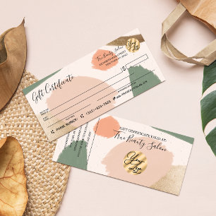 Modernes Geschenkzertifikat "Abstrakt Earth Tones 