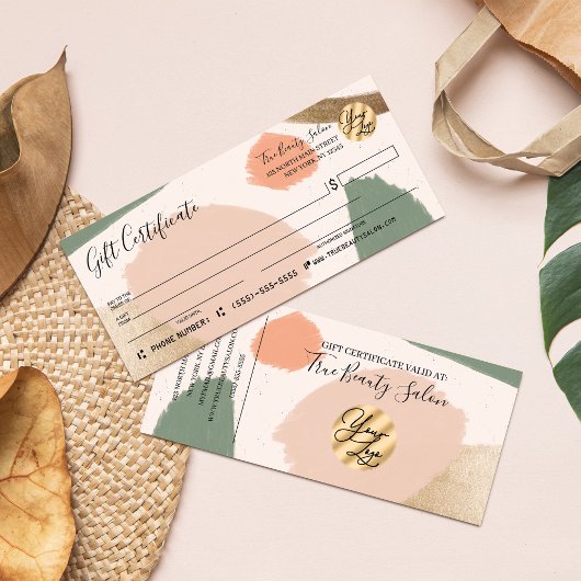 Modernes Geschenkzertifikat "Abstrakt Earth Tones