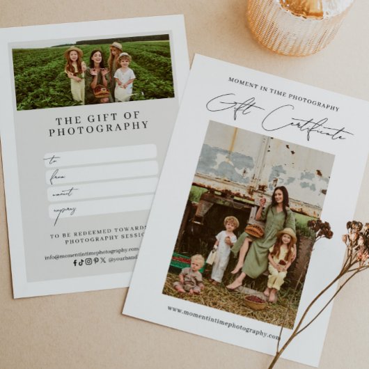 Modernes Geschenkzertifikat für Minimalistische Fo