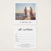 Modernes Geschenkzertifikat für Minimalistische Fo (Vorne & Hinten)