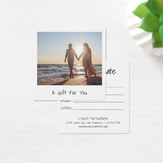 Modernes Geschenkzertifikat für Minimalistische Fo (Schreibtisch)