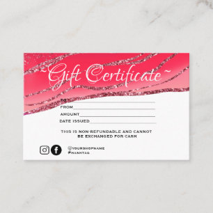 Modernes Geschenkzertifikat für minimalistische Gl Visitenkarte